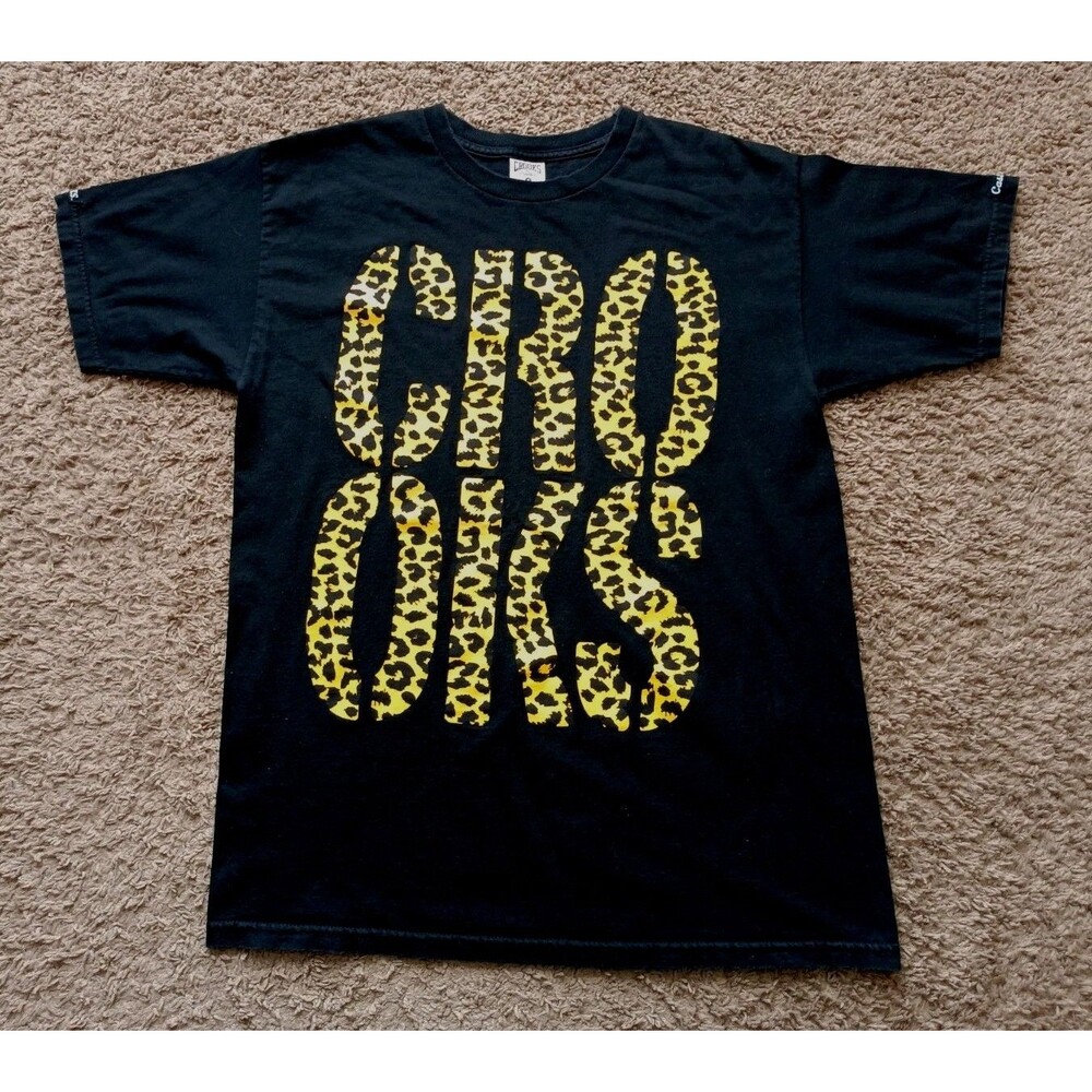 Crooks And Castles T-Shirt Men's Size Medium Graphic Print Black Short Sleeve